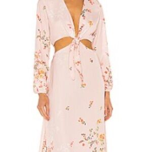 Resa Noelle dress- Floral Tie-Front Dress in Light Pink